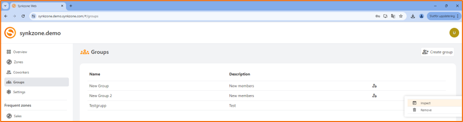 Manage group