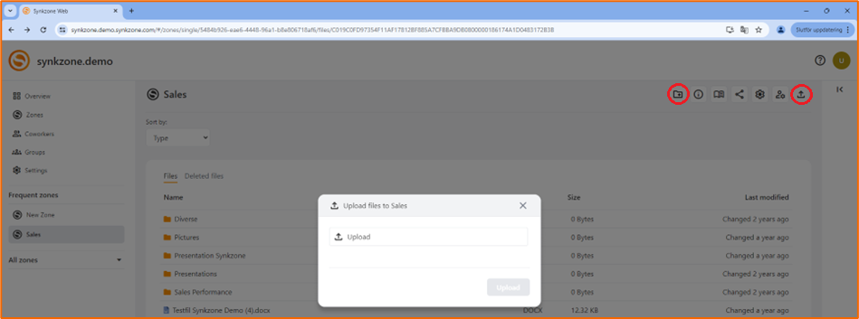 Upload file