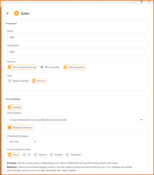 Synchronziation modes